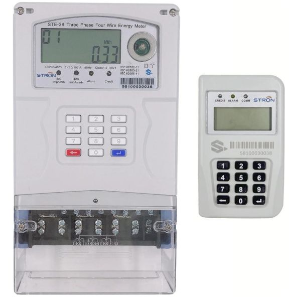 Buy Class 1.0 Accuracy Smart Prepaid Electricity Meter with 10A Basic Current and 16kV Electrostatic Discharge at wholesale prices