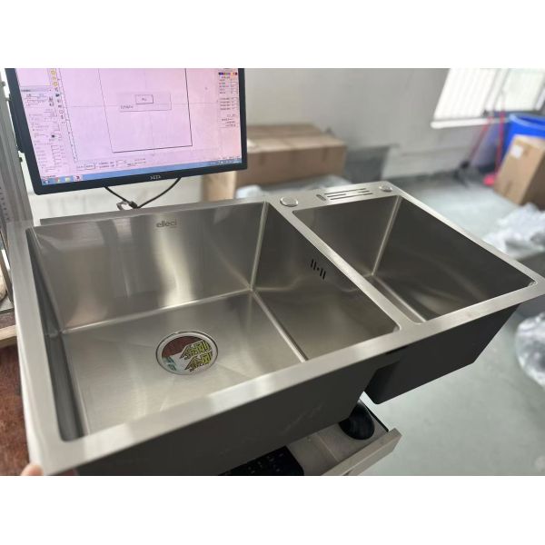 Drainer Accessories Included Stainless Steel Double Bowl Sink with Sound