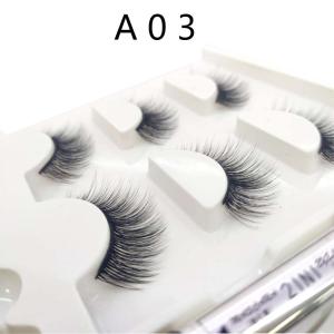 Natural Long Lightweight 2 Pics Magnetic False Lashes With Eyeliner