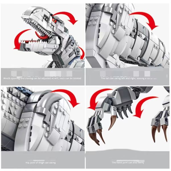 Panrose 611001 Building Blocks Puzzle Brain Dinosaur Series Large Tyrannosaurus Rex Toys