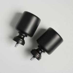 Light Weight Acrylic Diamond Black Resin Curtain Rod Finials