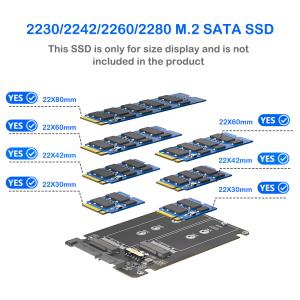 Dual M.2 NGFF Key B to SATA III Adapter for SSD Expansion