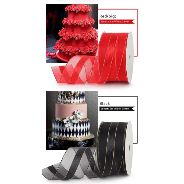 38mm customised organza ribbon wholesale wired ribbon for decoration