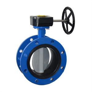 Quality GG25 12&quot; Water Double Flanged Butterfly Valve Central Lined for sale