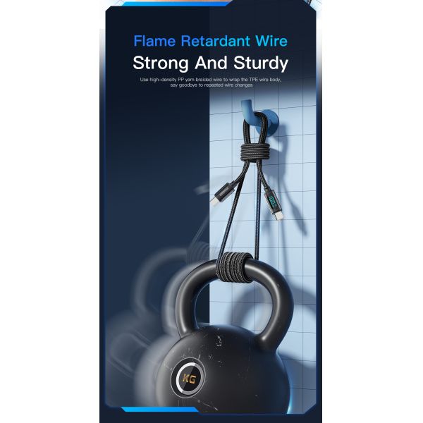 Essager LED Digital Display Customised 1M 2M Cable OEM/ODM 27W 100W Fast Charging USB Cable For Mobile Phone