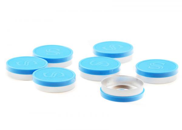 Buy Embossing Flip Off Vial Caps , Colorful 20mm Flip Off Caps Non Spill at wholesale prices