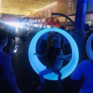 Amusement Facility Glow Led Swings With Hanging Frame