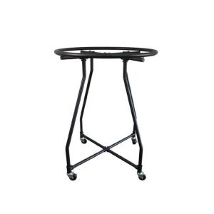 Quality Special Matt Black Iron Tube Garment Display Stand With Wheels for sale