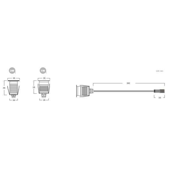 IP67 LED Buried Inground Light 1W 3W For Garden Patio