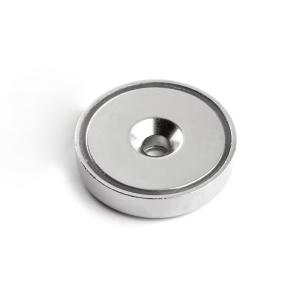 China Customized Super Strong NdFeB Pot Magnet with Permanent Countersunk Hole d1 5.5 mm on sale