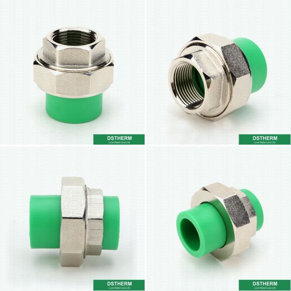Green Ppr Pipe Fittings Female Threaded Union For Rainwater Utilization Systems