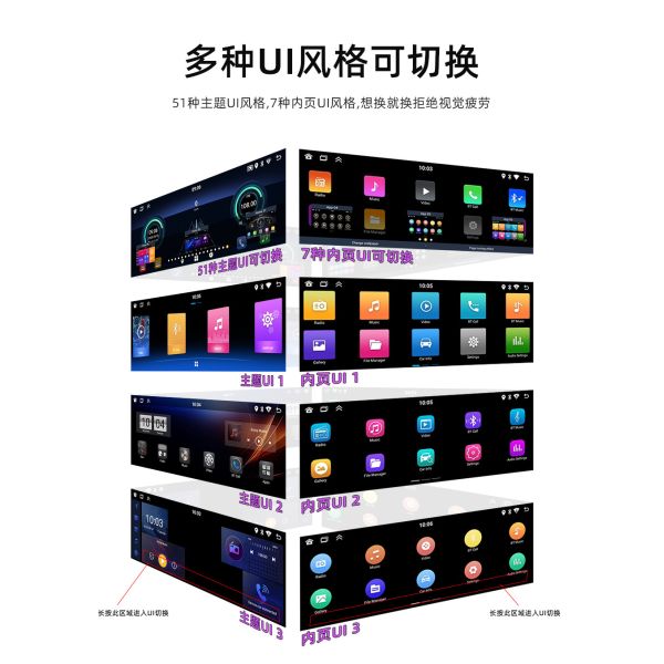 Creatall 6.86 Inch All-In-One Wireless Dashboard Carplay Smart Android GPS Navigation HD Reversing Image for Bluetooth