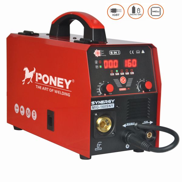 Buy MIG160 Synergic MIG Welder 220 Volt Wire Feed Welder Without Gas at wholesale prices