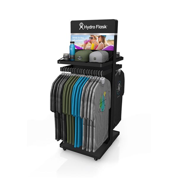 Retail Gondola Clothing Store Display Rack Wood Effect