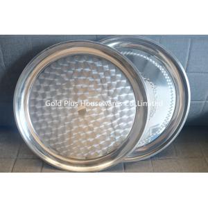 Restaurant Food Storage Stainless Steel Round Tray With Grape Pattern