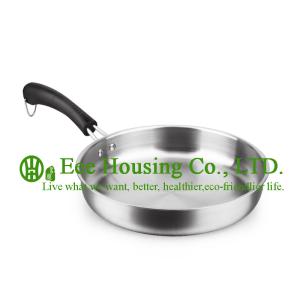 2 pieces stainless steel cooking cookware including fry pan and soup pot and
