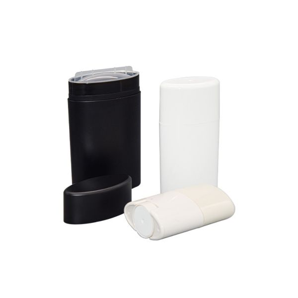 15g 50g 75g Plastic PP Oval Deodorant Stick Container With Flat Top Cap 0.5 - 2