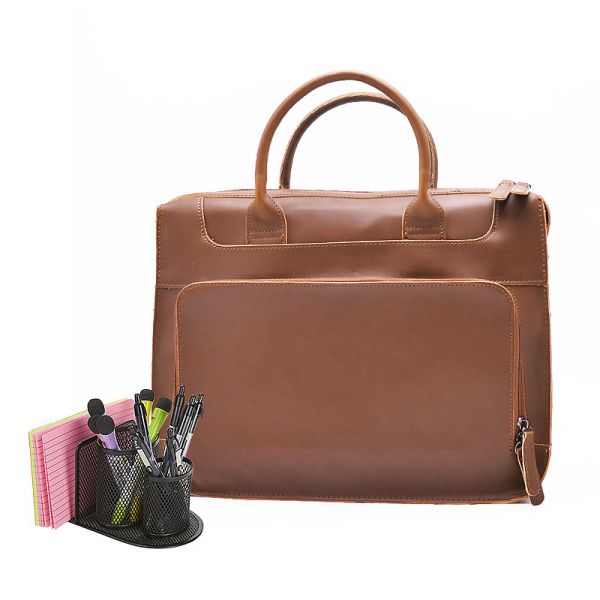 Hand Made Vintage Shoulder Briefcase Messenger Bags Business Leather Lawyer Briefcase