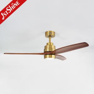 Natural Wood Blade DC Motor Remote LED Ceiling Fan For Home Hotel