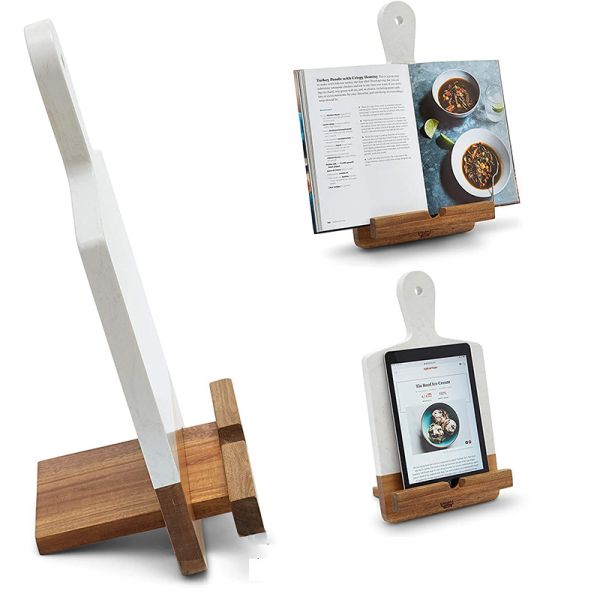 Wood Cookbook Stand Adjustable Recipe Book phone Rustic Holder Thanksgiving Day Christmas Gift for Grandma, Mother, Women