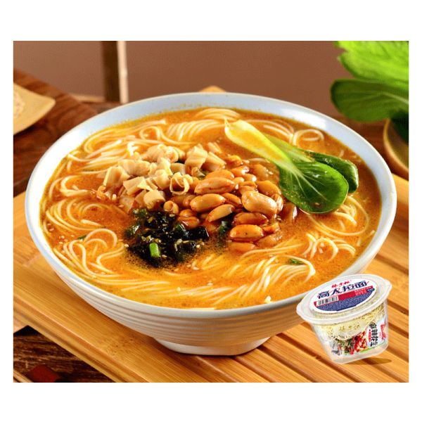 Fragrant Sesame Vegetarian Instant Noodles Barrel Pack Non Spicy Needle Mushroom / Vegetables Flavor