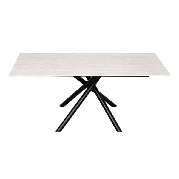 Buy 1800*900mm Ceramic Material Dining Table With Fixed Type Black  Metal  Leg at wholesale prices