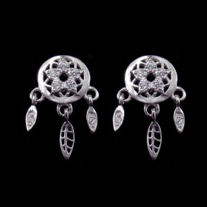 Indian Style Traditional 925 Sterling Silver Earrings For Engagement