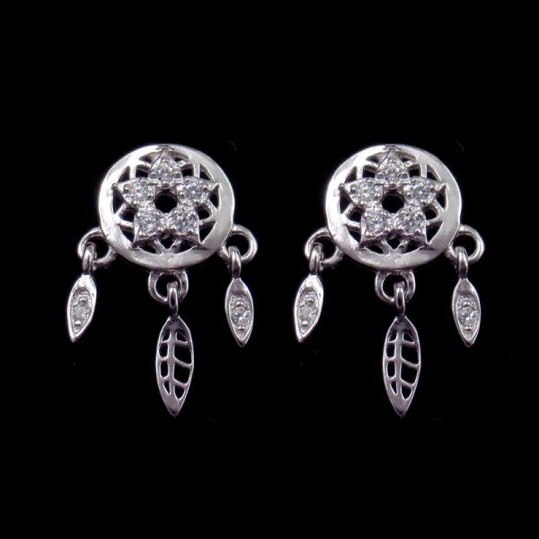 Buy Indian Style Traditional 925 Sterling Silver Earrings For Engagement at wholesale prices