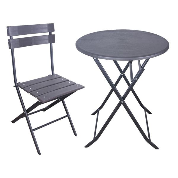 None Logo Outdoor Garden Patio Party Banquet Events Folding Portable Wood Grain Plastic Dining Chair