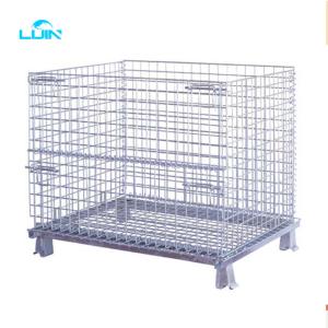 Customized Galvanized Collapsible Folded Stackable Warehouse Metal Wire Mesh