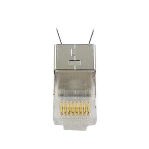 Nickel Plated Shielded FTP 8p8c Cat6 Cat7 Cat8 Plug , KEXINT Rj45 Ethernet Plug