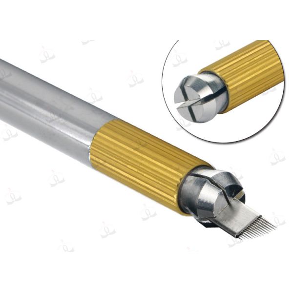 Microblading 3D Embroidery Manual Tattoo Pen Double Heads Lock Needle Device