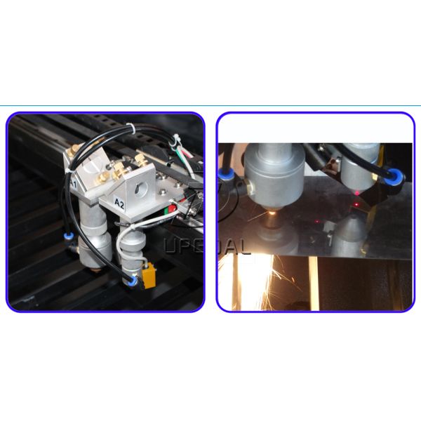 Low Cost 1300*90mm Steel Wood Acrylic Co2 Laser Cutting Machine with Double Heads