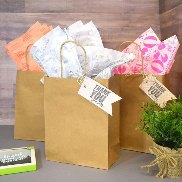 Eco Friendly 80% PCW 8x4x10" Kraft Paper Bag