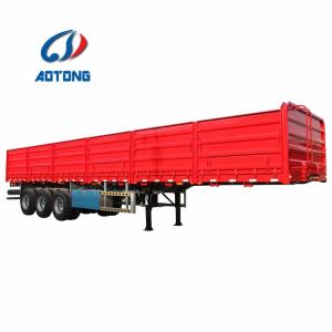 3 Axles Side Board Semi Trailer Truck for Dry Cargo or Sands Transportation