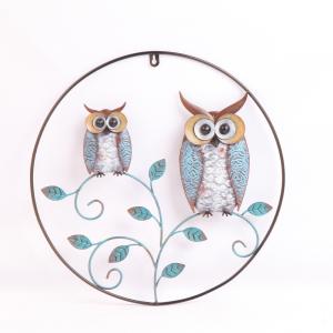 Handmade Home Wall Hanging Decor Round Frame Owl, Flamingo, Bird.