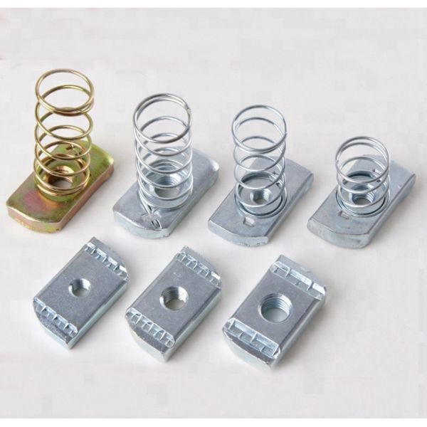 ISO DIN JIS ANSI ASTM BS GB Standard Blue White Zinc Plated M8 M10 M12 Carbon Steel Spring Nuts for Fastening Solutions