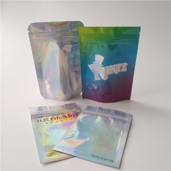 Buy Plastic Food Coffee Edible Holographic Makeup Bag Transparent Hologram Bags at wholesale prices