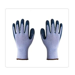 Warehouse Handling Dark Blue Polyester Liner Latex Gloves