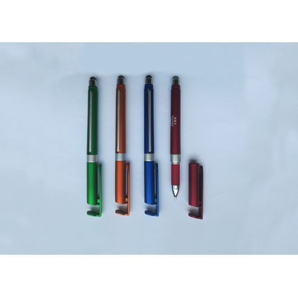 New hot-selling Mobile phone stents Banner Touch Metal Pen with customized logo or silk printing for promotion