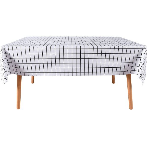 Buy Plastic  Catering Plaid Black And White Disposable Table Cloths at wholesale prices