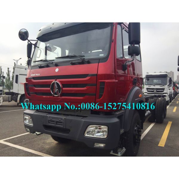 Red Military Use 6x6 Cargo Truck / Off Road Cargo Truck Adopt Benz Technology