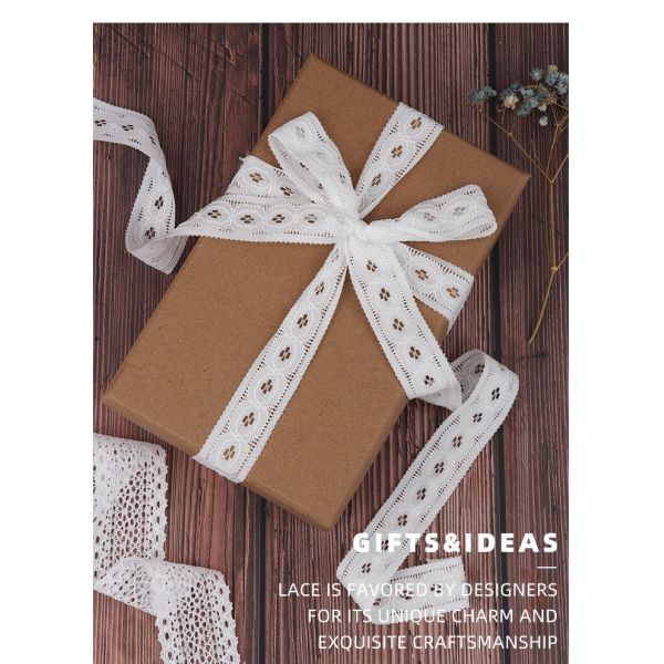 Wholesale Embroidered Flower Lace sewing Fabric Roll White Lace Ribbon lace