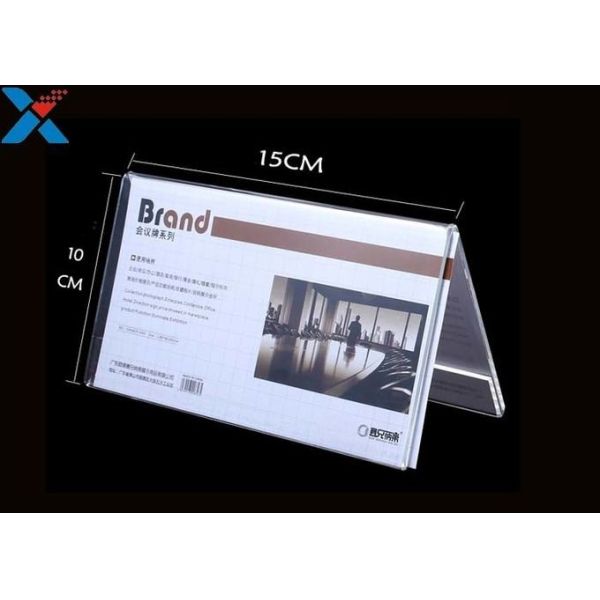 3mm V Shape Acrylic Display Sheet Clear Perspex Tabletop Sign Holders