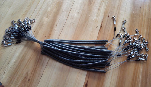 Transparent Black Wire Coiled Fishing Lanyard Short Holder Pole Anti-drop