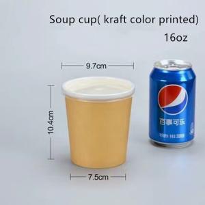 Moisture Resistant Brown Kraft Ice Cream Cups With Transparent Lids