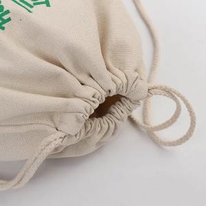 Beautiful Drawstring Canvas Duffle Bag , Recycled Small Cloth Drawstring Bags