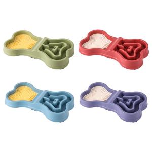 2-in-1 Pet Slow Feeder Puzzle Bowl | Anti-Bloat Dog Feeding Mat with Lick Pad |