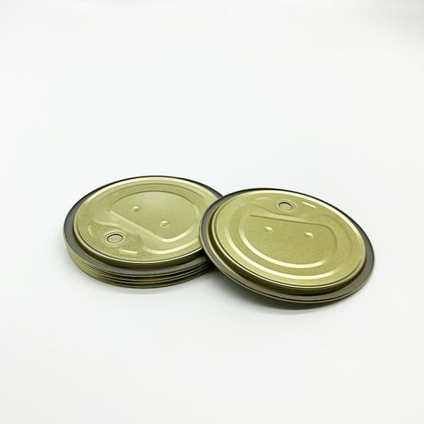 Buy 83 diameter yellow peach Tinplate/TFS  full aperture Easy Open End, BPA Free Epoxy Lacquer, Silver color at wholesale prices