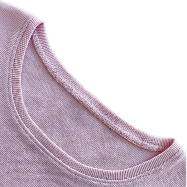 Solid Pattern Women's T-shirt Customize Cotton Spandex Rib T-shirt for Style Clothing